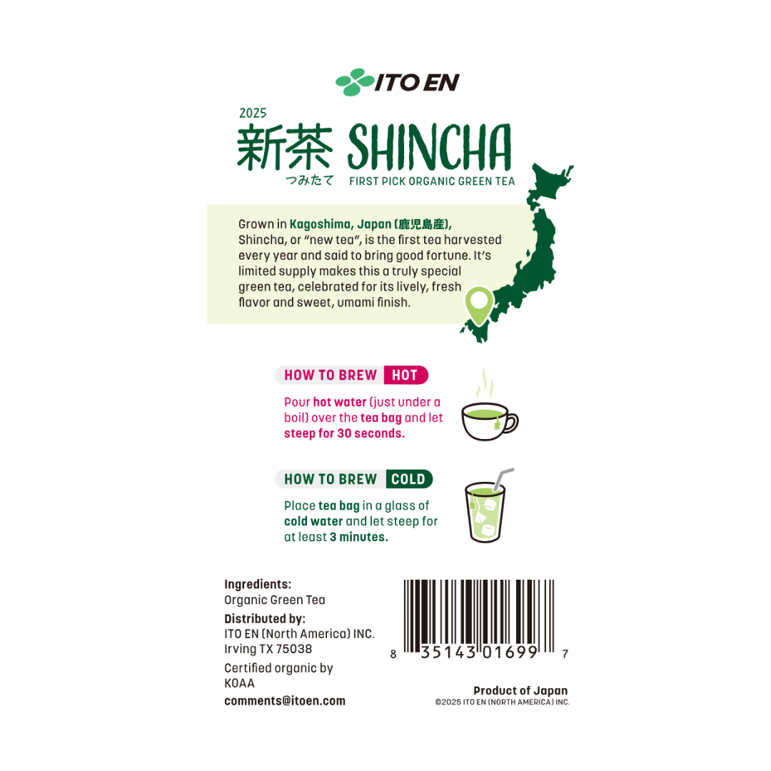 Organic Shincha Tea Bags 2025