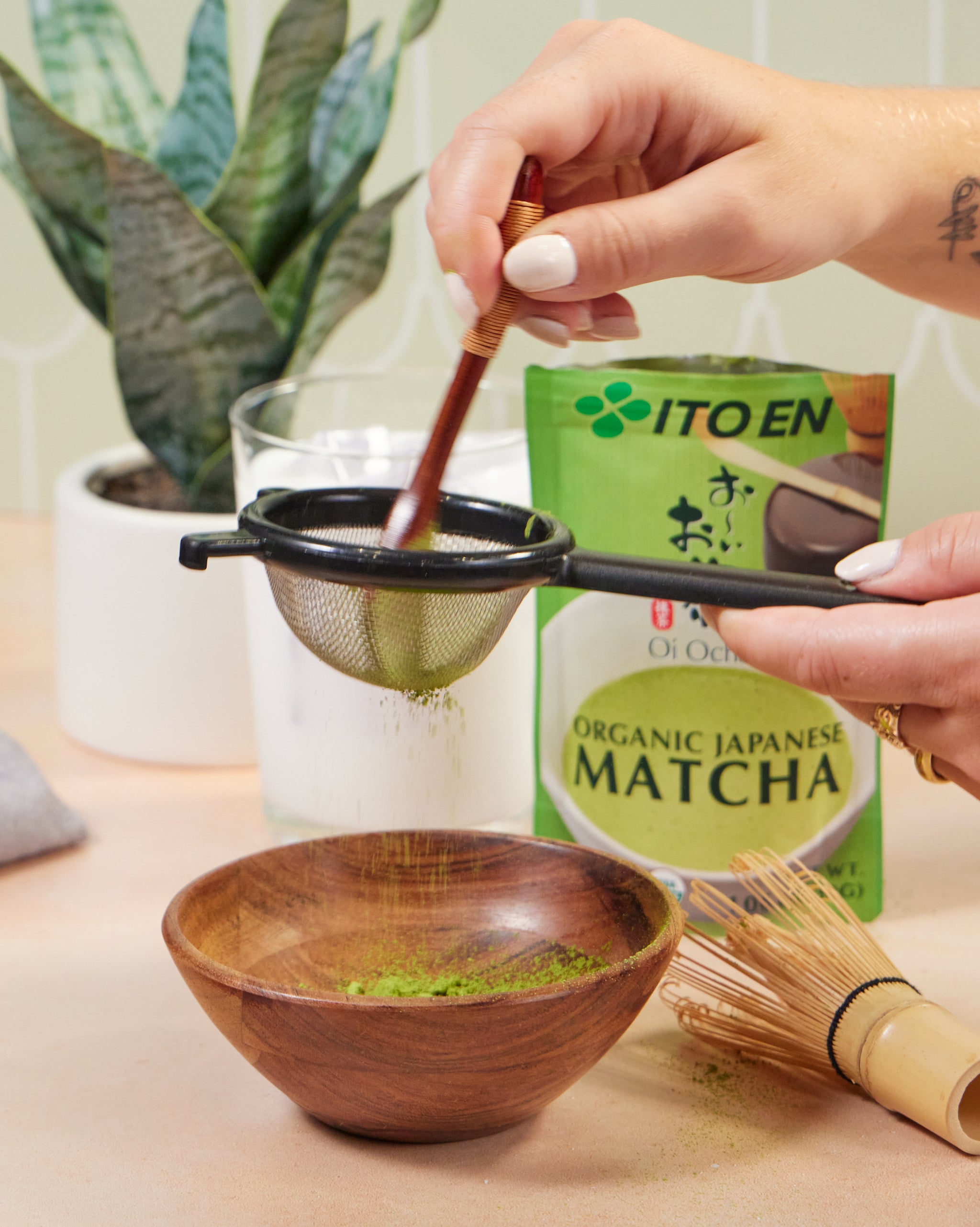 Oi Ocha Organic Matcha being made